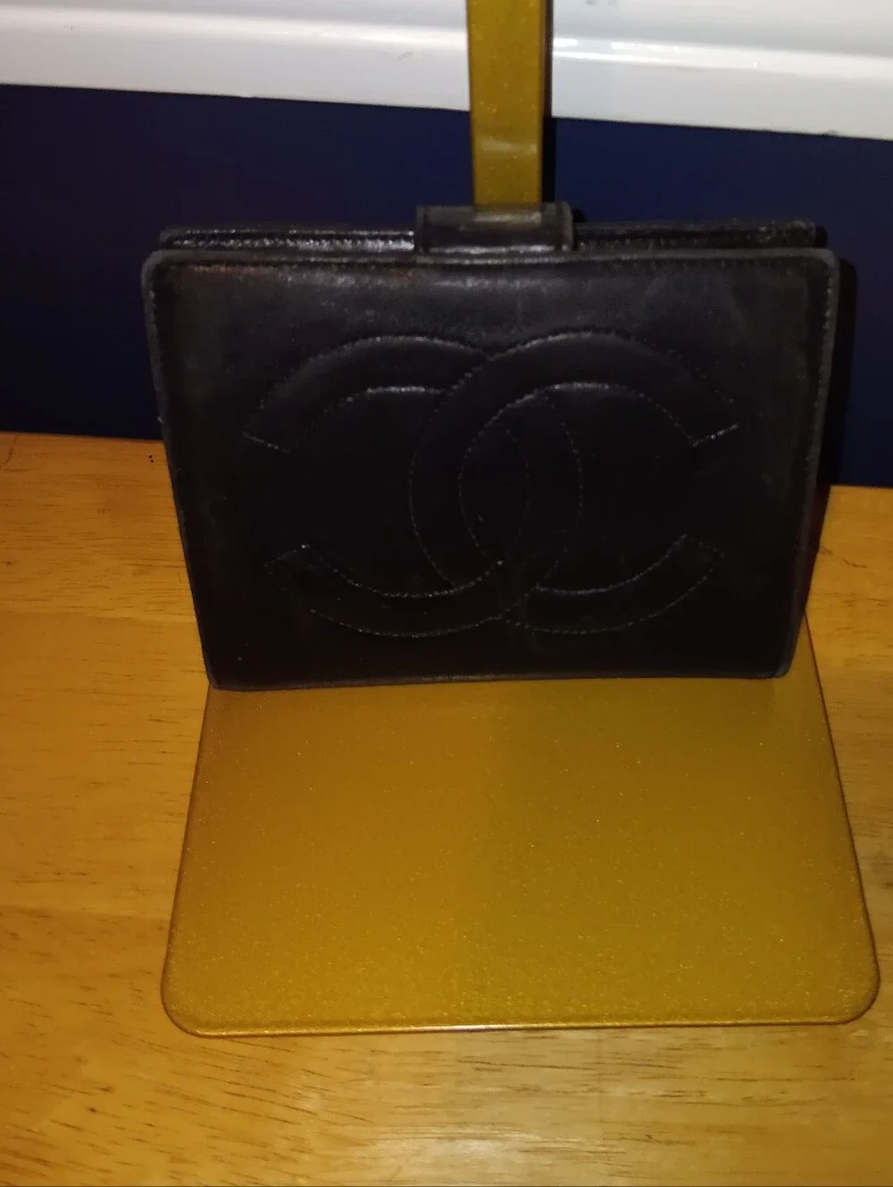 Chanel CC Caviar Leather Kisslock Coin Pouch Wallet
